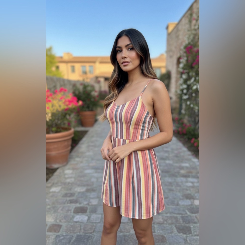 SHEIN Multicolor Striped Midi Dress